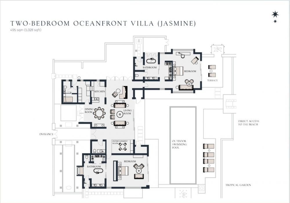 Two-Bedroom Pool Villa/Oceanfront Pool Villa, Capella Tufu Bay, Hainan 5*