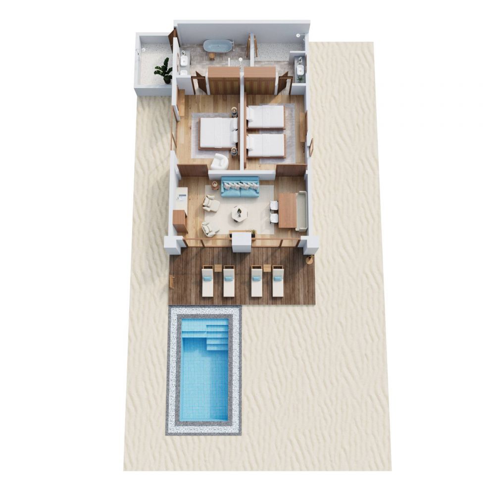 Two Bedroom Family Villa with Pool, NH Collection Maldives Reethi Resort (ex. Reethi Beach Resort) 4*