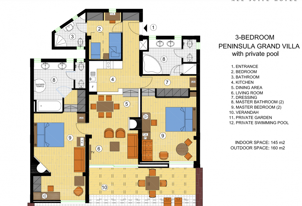 Two double & One single bedroom, Elounda Peninsula All Suites Hotel Deluxe 5*