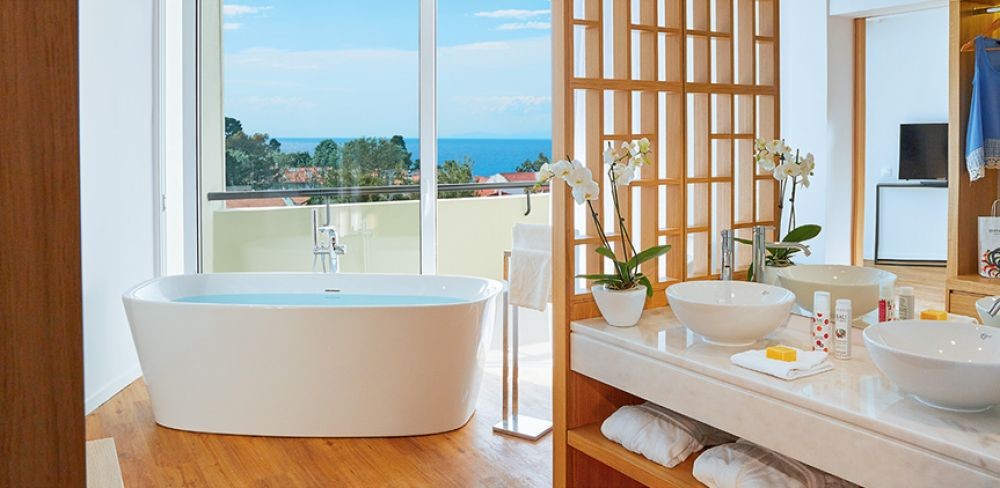 Junior Suite Side Sea View Open Plan Bath, Domes Noruz Kassandra (ex. Grecotel Margo Bay) 4*