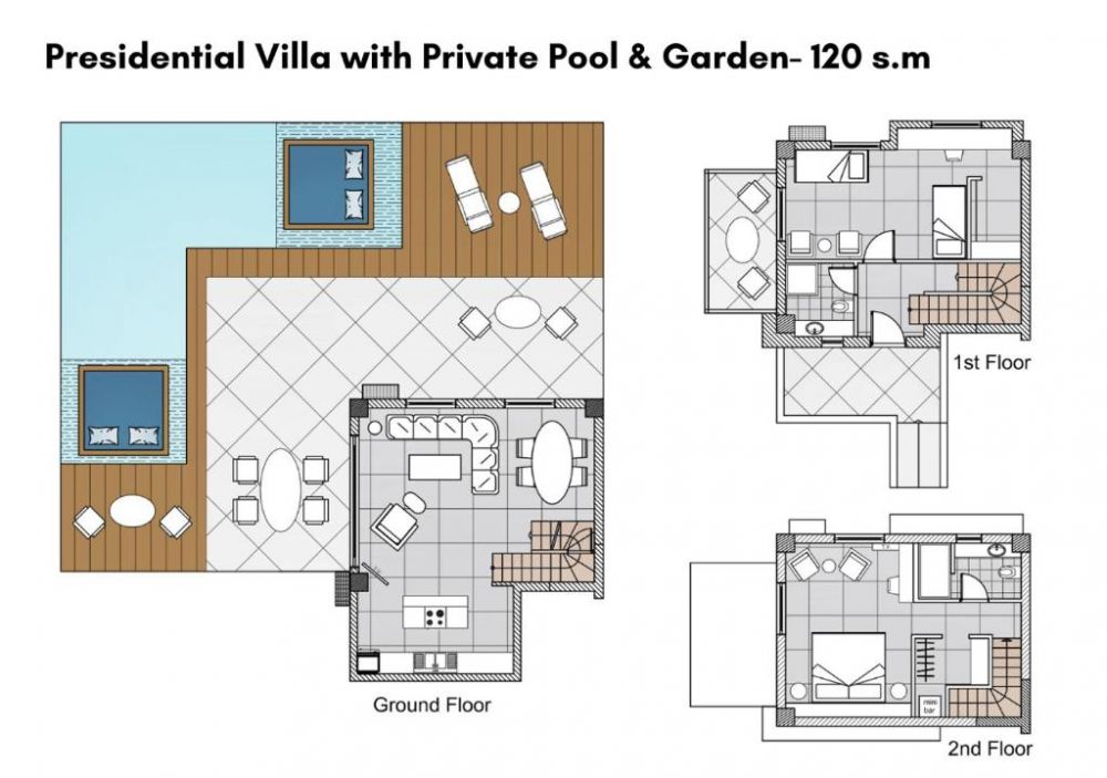 Presidential Villa Private Pool & Garden, Avaton Luxury Hotel & Villas – Relais & Chateaux 5*