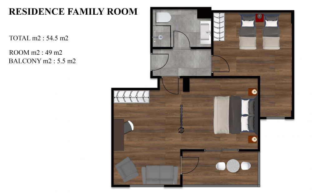 Residence Family Room, Utopia Resort & Residence 5*