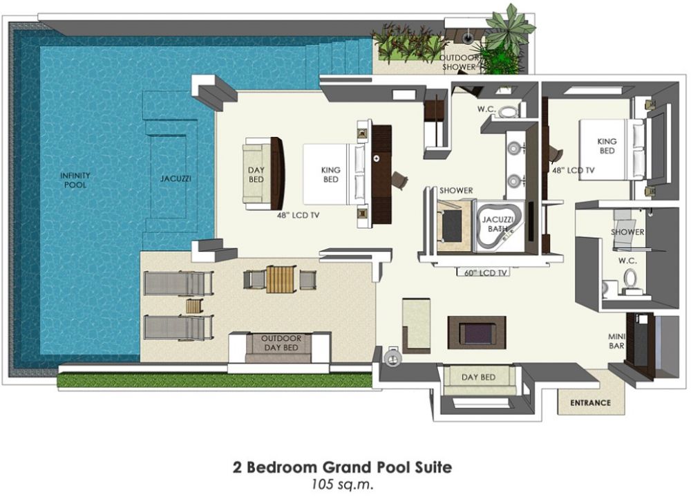 2 Bedroom Grand Pool Suite, The Racha 5*
