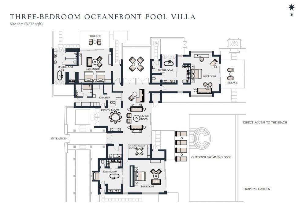 Three-Bedroom Oceanfront Pool Villa, Capella Tufu Bay, Hainan 5*
