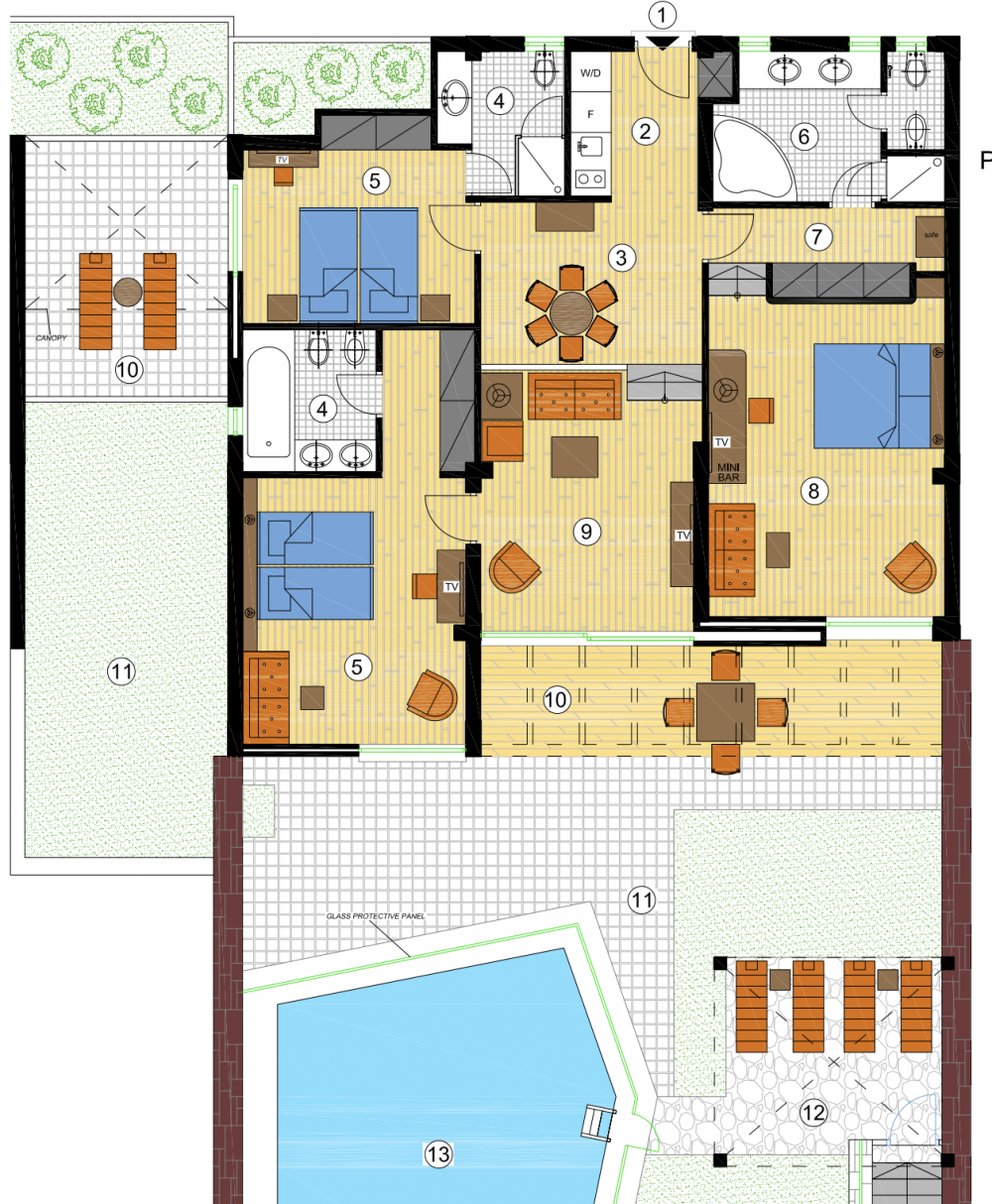Three-bedroom (with kitchenette) Grand Villa, Elounda Peninsula All Suites Hotel Deluxe 5*